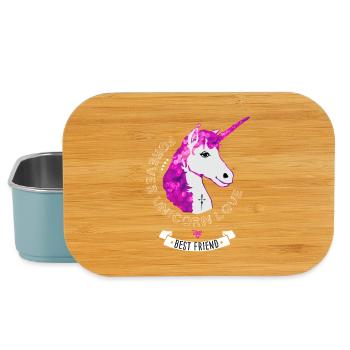 einhorn pink glamour girlie mähne horn fee unsterb - Lunch Box - Hellblau - Vorne