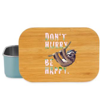 Faultier Slow chillen Schlaf faul Nerd sloth spruc - Lunch Box - Hellblau - Vorne