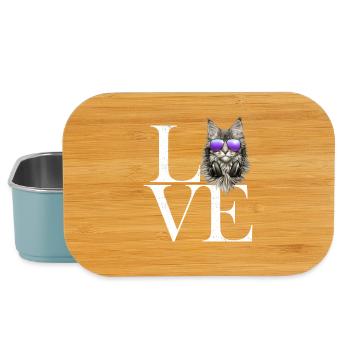 Maine Coon white - Lunch Box - light blue - Front