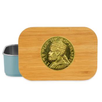 Emperor Menelik II Ethiopia Reggae Rasta T-Shirt - Lunch Box - Hellblau - Vorne