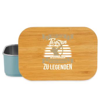 Bogenschiessen mit dem Bogen in den Händen - Lunch Box - Hellblau - Vorne