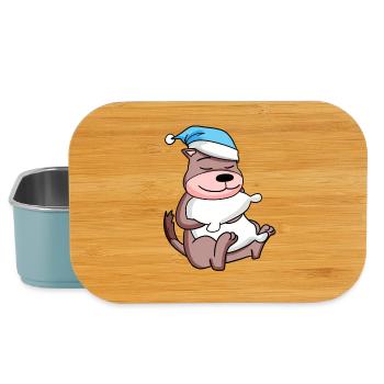 Belette avec oreiller et bonnet de couchage - Boîte à goûter - bleu pâle - Devant