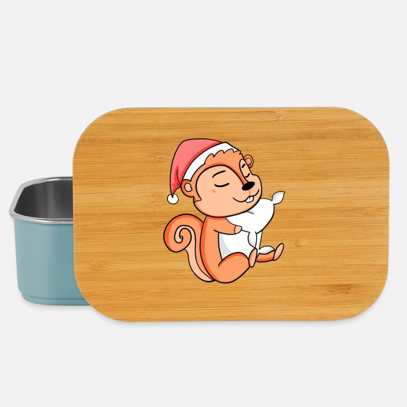 Eichhörnchen Weihnachten Schlafen Schlaf Müde - Lunch Box - Hellblau