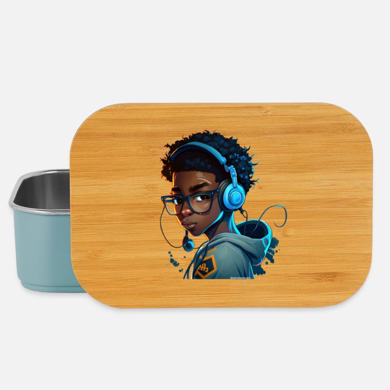 Digitaler Gaming-Charakter mit Headset - Lunch Box - Hellblau