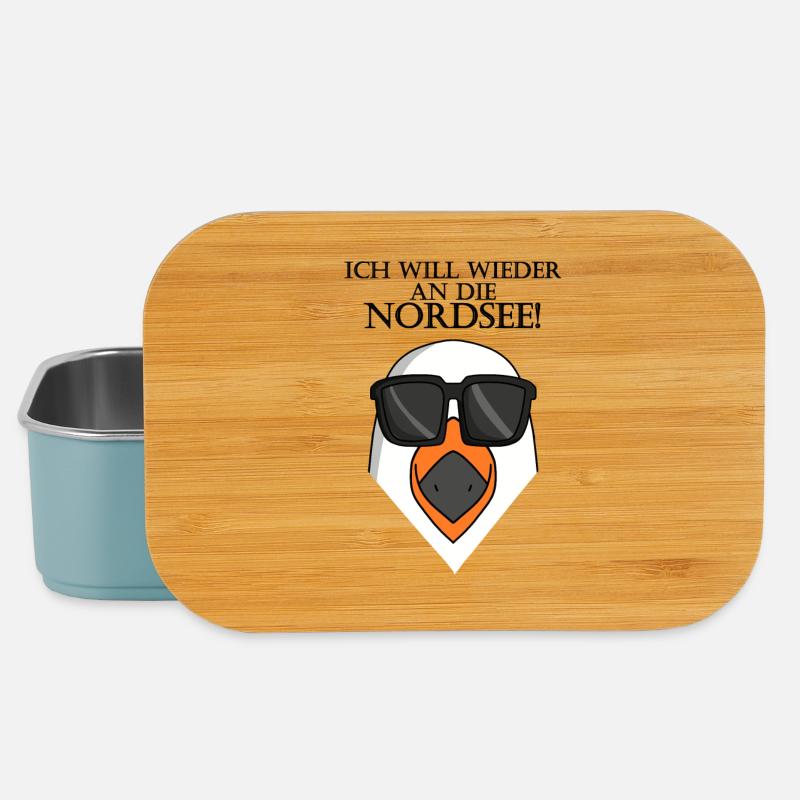Nordsee Plattdeutsch Spruch Moin Möwe - Lunch Box - Hellblau