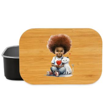 Child of the heart with plush elephant - Lunch Box - black - Front
