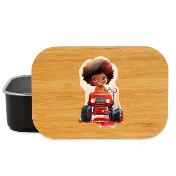 Little child with red tractor - Lunch Box - black - Front