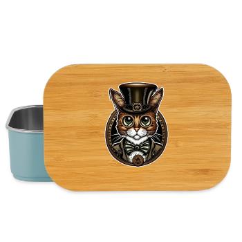 Steampunk Katze 02 - Lunch Box - Hellblau - Vorne