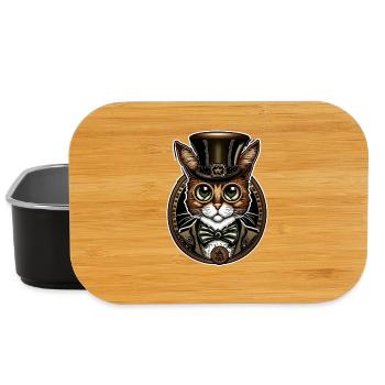 Steampunk Cat 02 - Lunch Box - black - Front
