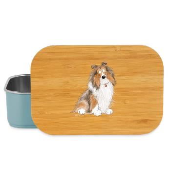 Happy Collie I Collie Rough I Longhair Collie - Boîte à goûter - bleu pâle - Devant