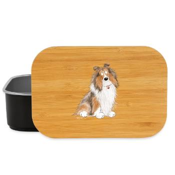 Happy Collie I Collie Rough I Longhair Collie - Lunch Box - black - Front