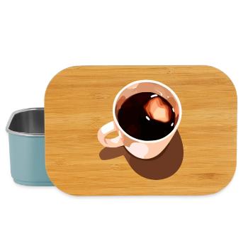 Illustration de tasse à café vintage - Boîte à goûter - bleu pâle - Devant
