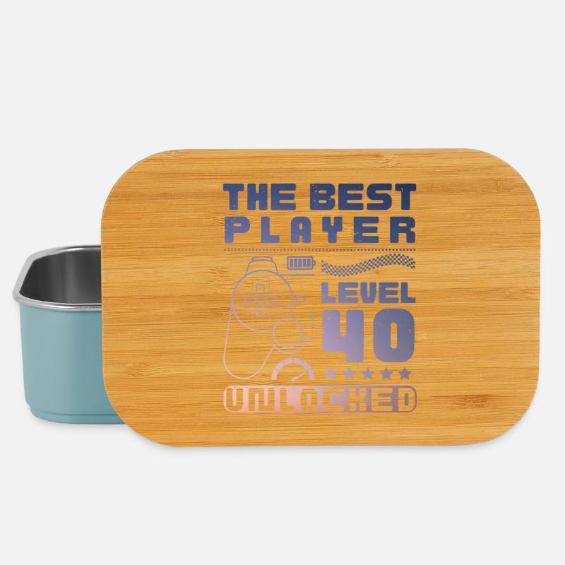 The Best Player, Level 40 Unlocked - Lunch Box - light blue