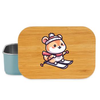 Cute hamster while skiing - Skiing holiday in the - Lunch Box - light blue - Front