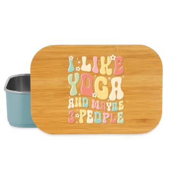 J’aime le yoga et peut-être 3 personnes - Boîte à goûter - bleu pâle - Devant