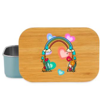 Heartfelt Birthday Gift Rainbow Hearts - Lunch Box - light blue - Front