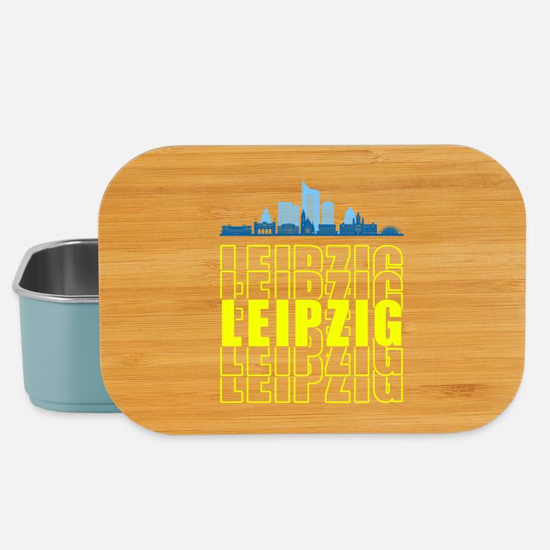 Messestadt Leipzig Sachsen Silhouette Skyline - Lunch Box - Hellblau