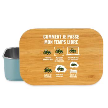 COMMENT JE PASSE MON TEMPS LIBRE - tracteur - Boîte à goûter - bleu pâle - Devant