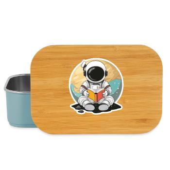 Astronaut im Weltall vor einem Planeten liest Buch - Lunch Box - Hellblau - Vorne
