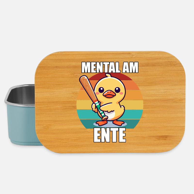 Mental Am Ende Süße Ente mit Schläger Retro - Lunch Box - Hellblau