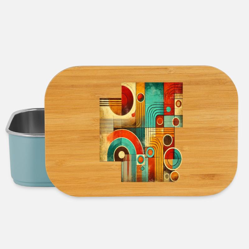 Abstraktes Retro-Bild T-Shirt - Lunch Box - Hellblau
