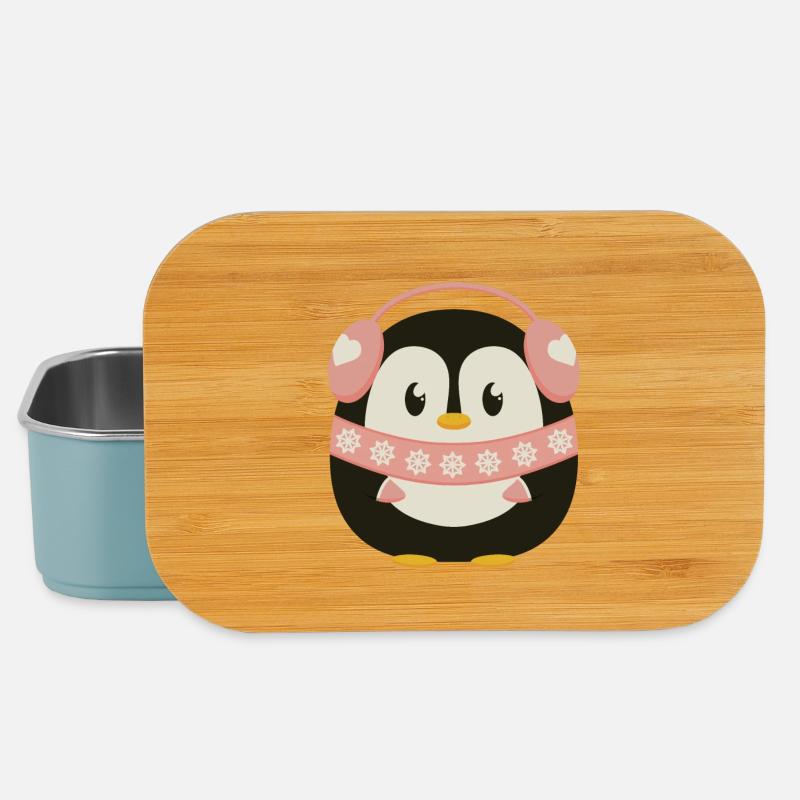Süßer Pinguin in Pink - Lunch Box - Hellblau