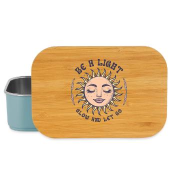 Boho Sonne Bohemian Spiritualität Sonnengesicht - Lunch Box - Hellblau - Vorne