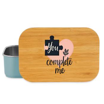 Du kompletierst mich Herzpuzzle - Lunch Box - Hellblau - Vorne