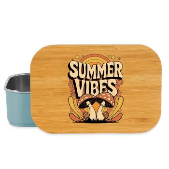Summer Vibes Retro Mushroom Hippie Festival Summer - Lunch Box - light blue - Front