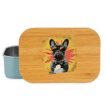 Frenchie Französische Bulldogge - Lunch Box - Hellblau - Vorne