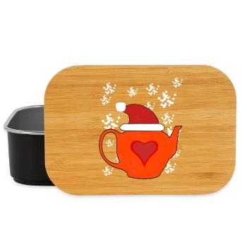 Winterzeit Tee Schnee Teekanne heiß Getränke Xmas - Lunch Box - Schwarz - Vorne