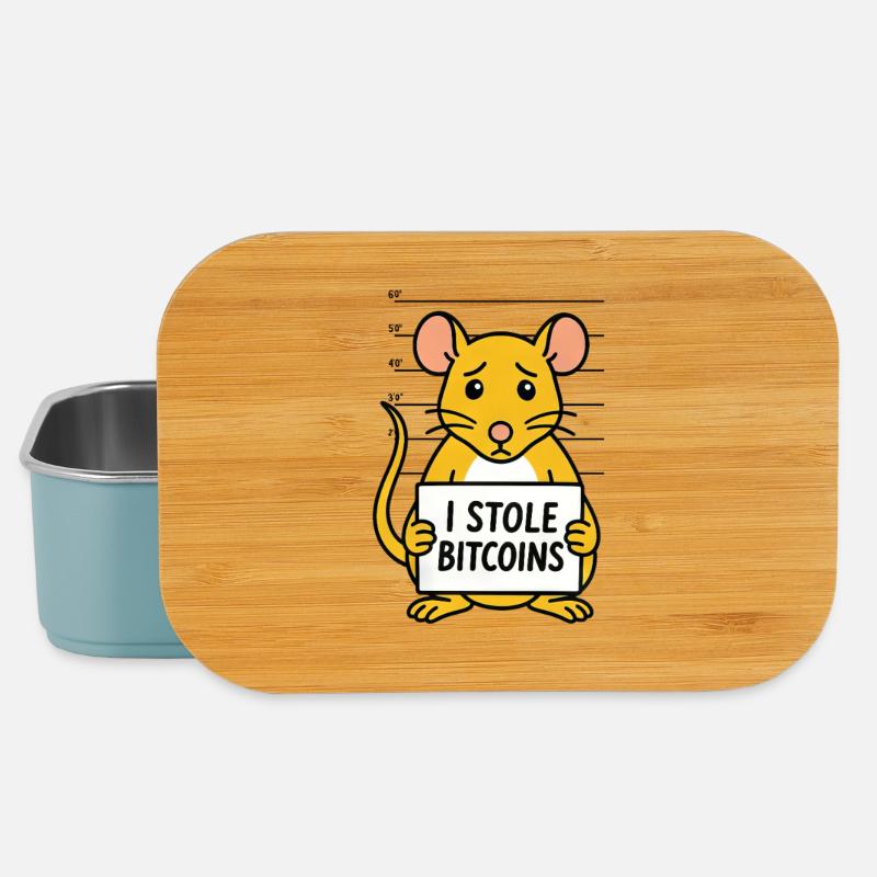 Lustige Ratte Bitcoin Digitalgeld Dieb - Lunch Box - Hellblau