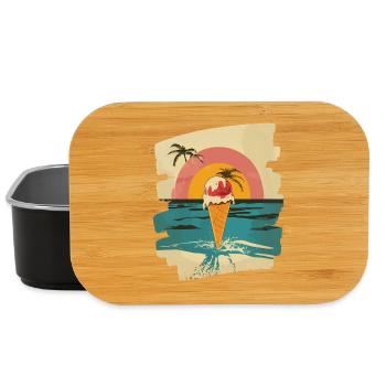 cream and cream scoop summer sunset - Lunch Box - black - Front