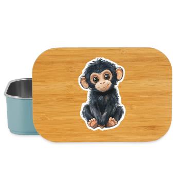 Singe Mignon Singe Cadeau pour les fans de Singe - Boîte à goûter - bleu pâle - Devant