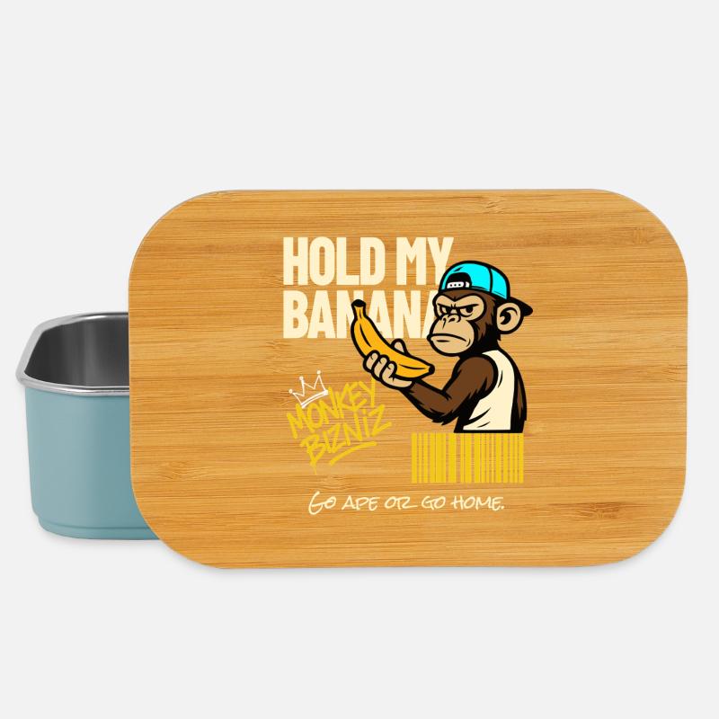 Monkey Banan Humour Design - Boîte à goûter - bleu pâle