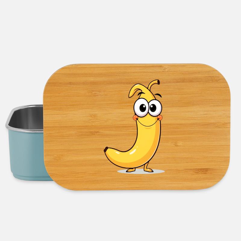Verspielte Banane mit großen Augen - Lunch Box - Hellblau
