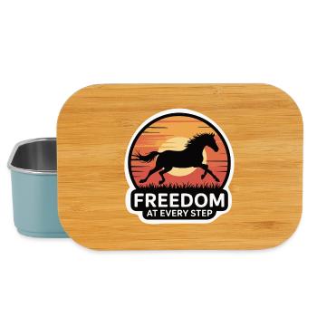 Wild Running Horse Sunset Design - Lunch Box - light blue - Front