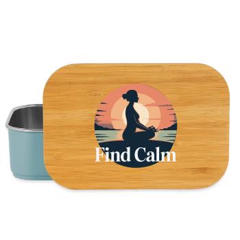 Serene Sunset Meditation Design - Lunch Box - light blue - Front