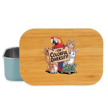 For Colorful Diversity Tiere Vielfalt Bunt - Lunch Box - light blue - Front