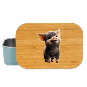 Schwein Hausschwein Sau Schweine Liebe Schweinchen - Lunch Box - Hellblau - Vorne