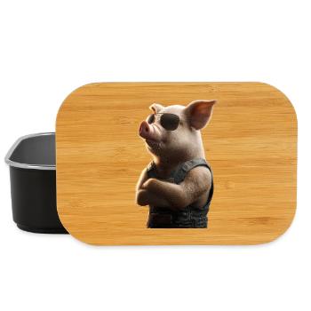 Cochon domestique Truie Cochons Love Piggy - Boîte à goûter - noir - Devant