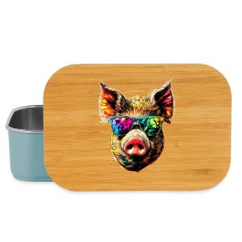 Schwein Hausschwein Sau Schweine Liebe Schweinchen - Lunch Box - Hellblau - Vorne