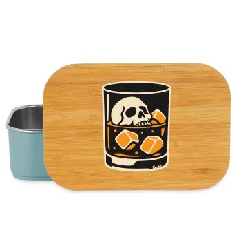 Totenkopf in Glasillustration - Lunch Box - Hellblau - Vorne