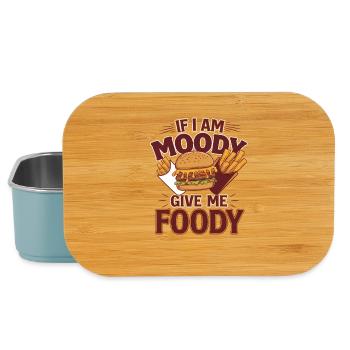 Moody Foodie Hamburger & Fries Design - Lunch Box - light blue - Front