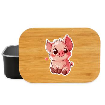 Schwein Ferkel - Lunch Box - Schwarz - Vorne