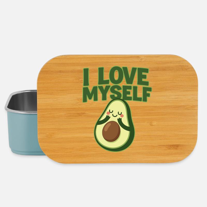 Sweet Avocado Positivity Print - Lunch Box - light blue
