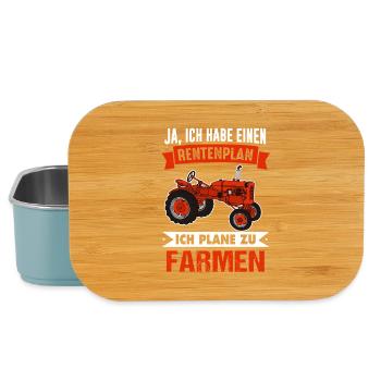 Rentenplan Farmen Geschenk Rente Pension Abschied - Lunch Box - Hellblau - Vorne