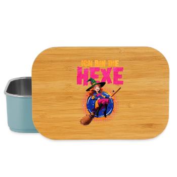 Witch Magician with Broom and Spell - Lunch Box - light blue - Front