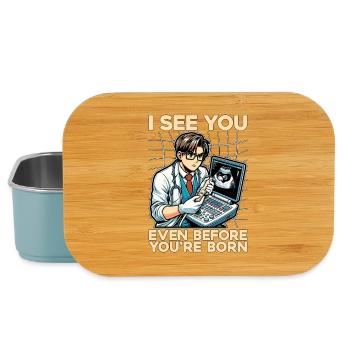 Sonographer I See You Even Before Ultrasound Tech - Lunch Box - Hellblau - Vorne