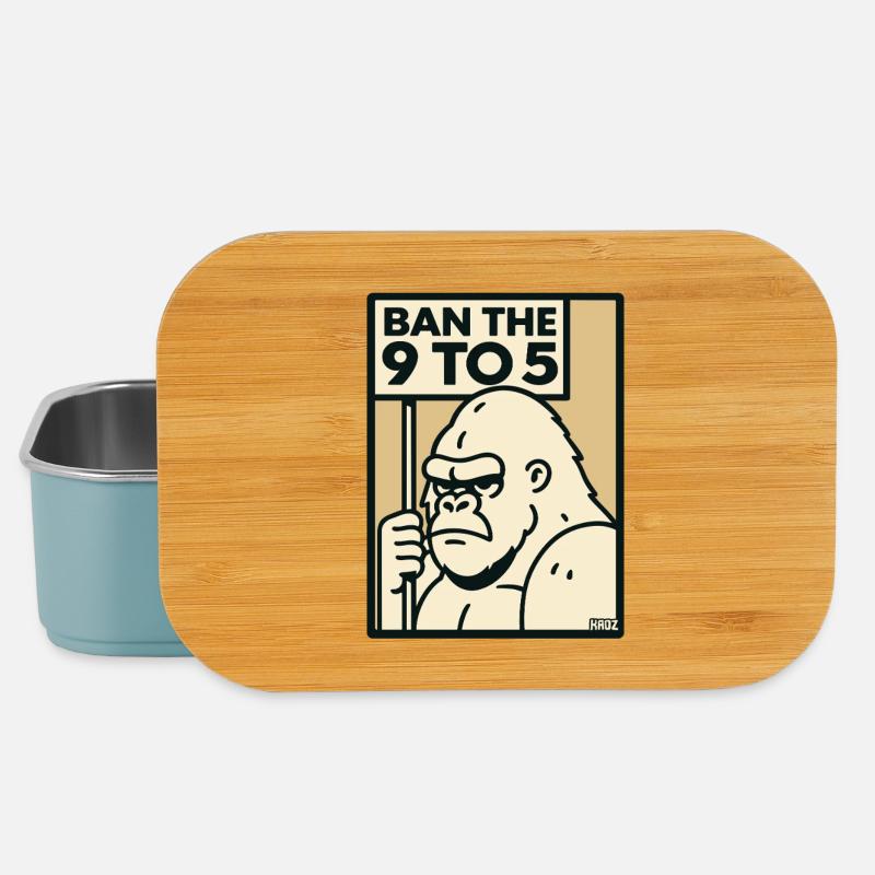 Gorilla gegen 9 bis 5 Büro und Arbeit - Lunch Box - Hellblau